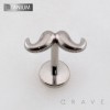 3D MOUSTACHE THREADLESS PUSH IN ASTM F136 IMPLANT GRADE TITANIUM LABRET SET